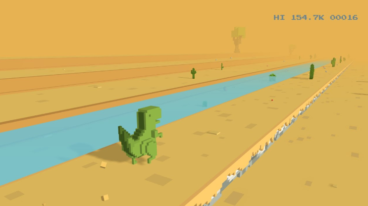 Скриншот з офлайн-гри T-Rex Game