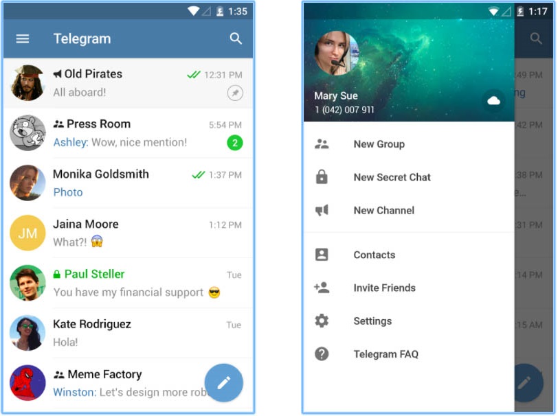 Лучшие Android-приложения 2017 года по версии Google - Telegram 