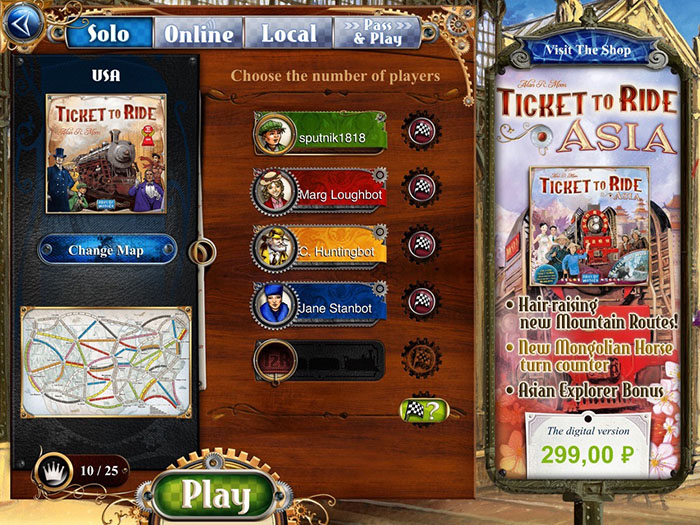 Лучшие настольные игры для iPhone и iPad - Ticket to Ride (3)