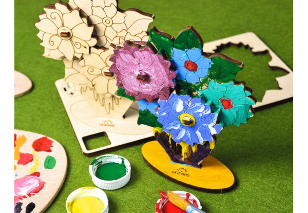 Пазл 3D Ukrainian Gears модель-раскраска-букет фото 4