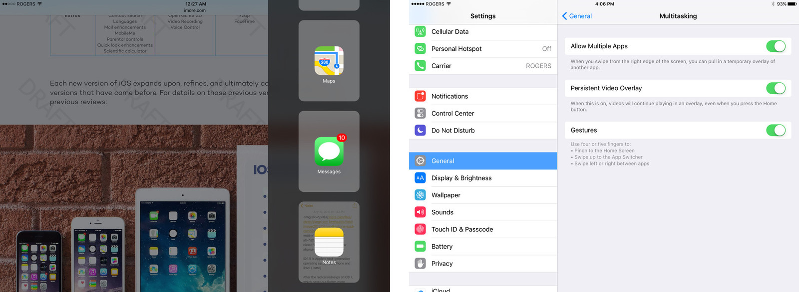 Самый подробный обзор iOS 9. Часть 5. Многозадачность на iPad - Slide Over