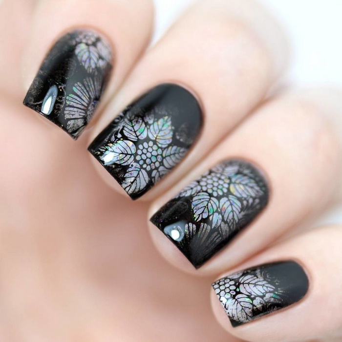 Стемпинг-новогодний маникюр идеи фото 1