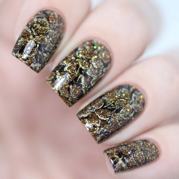 Стемпинг-новогодний маникюр идеи фото 2