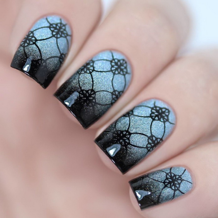 Стемпинг-новогодний маникюр идеи фото 4