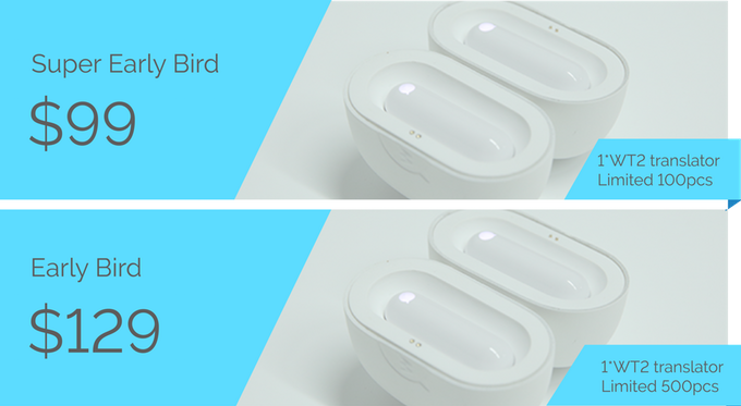 WT2 - Bluetooth-гapнитуpа, которая переводит речь собеседника – вариант 1