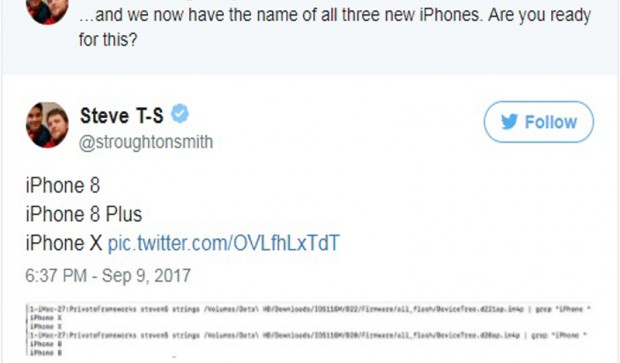 iPhone X - имя «юбилейного» смартфона 