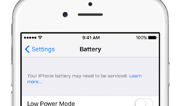 В Apple iPhone добавлена функция, следящая за состоянием батареи